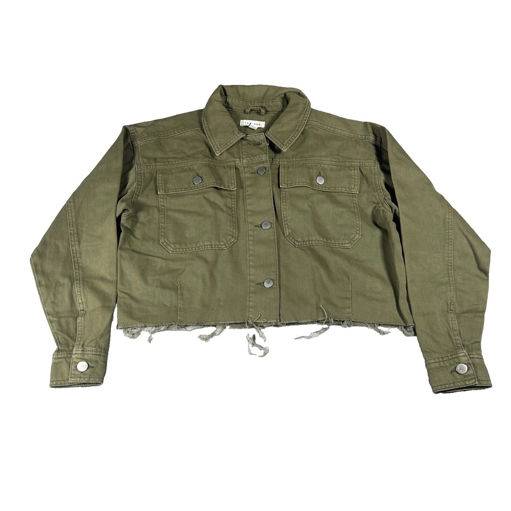 New TopShop Green Cropped Boxy Fit Jacket Women's 0-2